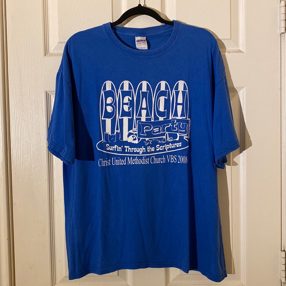 Y2K Beach Party Surfin’ Through The Scriptures Methodist Church VBS 2008 Tee